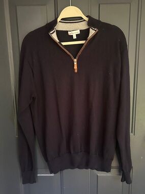 Peter Millar Autumn Crest Merino Wool Quarter Zip Sweater Mens Large